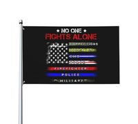 Drapeaux De Jardin Personne Ne Se Bat Seul. Infirmière/Police Drapeau Fierté Durable Bannière Jardins Decoration Drapeaus Décoratif Pour Festivals Défilé Balcon 90X150Cm