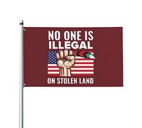 Drapeaux De Jardin Personne N'Est Illégal Sur Des Terres Volées Drapeau Fierté Durable Drapeaus Décoratif Résistant Bannières Extérieure Pour Défilé Balcon Festivals 90X152CM