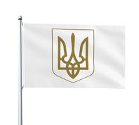 Drapeaux De Jardin Petites Armoiries De L'Ukraine Grand Drapeau Imprimé Traditionnel Bannière À Œillets, Pour Jardin, D'Intérieur, Balcon, 90x150cm