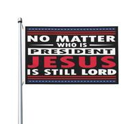Drapeaux De Jardin Peu Importe Qui Est Président, Jésus Demeure Seigneur Bannière De Drapeaux Personnalisés Imprimé Bannière, Pour Balcon, Les Défilés, Jardin, 90x150cm