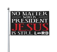 Drapeaux De Jardin Peu Importe Qui Est Président, Jésus Demeure Seigneur Drapeau Pirate Traditionnel Imprimé Bannière, Pour D'Intérieur, Les Bureaux, Les Défilés, 90x150cm