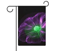 Drapeaux de jardin phosphorescents violets verts 30,5 x 45,7 cm, drapeau extérieur double face, drapeau de cour d'été, drapeau floral de bienvenue, drapeaux de jardin saisonniers, décorations de