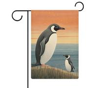 Drapeaux de jardin pingouin dessinés à la main 30,5 x 45,7 cm double face drapeau extérieur drapeau d'été drapeau floral bienvenue drapeaux de jardin saisonniers décorations de vacances