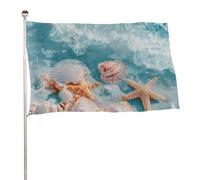 Drapeaux De Jardin Plage Des Étoiles De Mer Et Des Coquillages Garden Flag Premium Treer Drapeau Décorations Pelouse Drapeaux Pour Ferme Balcon Fête S