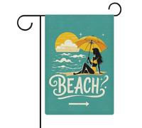 Drapeaux De Jardin Plage Ici Décoratif Drapeaux Décoration Couleurs Vives Bannière, Pour Les Bureaux, D'Intérieur, Jardin, 30x45cm