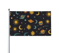 Drapeaux De Jardin Planètes Soleil Étoile Drapeau Extérieur Premium Treer Drapeau Pour Patio Ferme Balcon Fête 90X150 CM