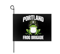 Drapeaux de jardin Portland Frog Brigade, bannières humoristiques pour un style rustique