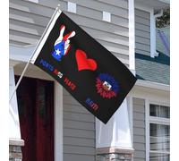 Drapeaux De Jardin Porto Rico Paix Haïti Haïtien Bannière Jardins Couleurs Vives Drapeau Fierté Decoration Drapeaus Décoratif Pour Fête Balcon Défilé 90X152CM