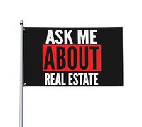 Drapeaux De Jardin Posez-Moi Des Questions Sur L'Immobilier Bannière Jardins Résistant Drapeau Fierté Decoration Drapeaus Décoratif Pour Festivals Défilé Balcon 90X152CM