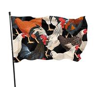 Drapeaux De Jardin Poulet Coloré Grand Drapeau Traditionnel Lavable Bannière, Pour Les Bureaux, Les Défilés, Balcon, 90x150cm