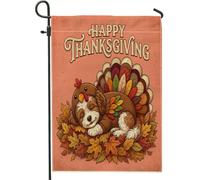 Drapeaux de jardin pour chien Cavachon - 30,5 x 45,7 cm - Double face pour l'extérieur - Amusant pour l'automne - Drapeaux verticaux standard en toile de Turquie - Drapeaux de maison pour les vacances
