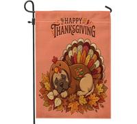 Drapeaux de jardin pour chien mastiff de l'automne, 30,5 x 45,7 cm double face pour l'extérieur, drapeau vertical en toile standard de Turquie pour maison, vacances, avant cour, jardin, pelouse