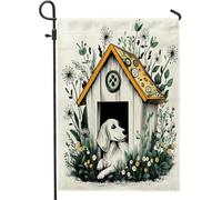 Drapeaux de jardin pour chien Saluki printanier, 30,5 x 45,7 cm, double face pour décoration extérieure, chenil à fleurs amusantes, niche pour chiot, niche en toile, drapeau de maison, animal de