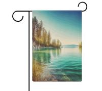 Drapeaux de jardin pour eau propre et lac - 30,5 x 45,7 cm - Drapeau extérieur double face - Drapeau de cour d'été - Drapeau floral de bienvenue - Décorations de jardin saisonnières pour cour
