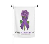 Drapeaux de jardin pour la journée de sensibilisation à la maladie d'Alzheimer - Décoration parfaite - Bannière de jardin - 30,5 x 45,7 cm - Décoration extérieure double face - Tapisserie de fête - Dé
