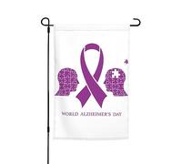 Drapeaux de jardin pour la journée de sensibilisation à la maladie d'Alzheimer - Décoration parfaite - Bannière de jardin - 30,5 x 45,7 cm - Décoration extérieure double face - Tapisserie de fête - Dé