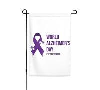 Drapeaux de jardin pour la journée de sensibilisation à la maladie d'Alzheimer - Décoration parfaite - Bannière de jardin - 30,5 x 45,7 cm - Décoration extérieure double face - Tapisserie de fête - Dé