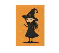 Drapeaux de jardin pour la maison, sorcière magique d'Halloween, bannières imprimées double face pour décoration extérieure de cour, petite décoration saisonnière en toile de jute 30,5 x 45,7 cm