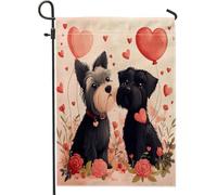 Drapeaux de jardin pour la Saint-Valentin - 30,5 x 45,7 cm - Double face pour l'extérieur - Pour couple amusant - Chiot - En toile verticale standard - Pour maison, amant, cour, jardin, pelouse