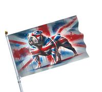 Drapeaux De Jardin Pour L'Extérieur - 1,5 m x 0,9 m Traditionnel Résistant À La Décoloration - Drapeau De Jardin Bulldog Patriotique - Pour Pelouse Porche Maison Événement De Groupe Patio Balcon