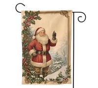 Drapeaux de jardin pour l'extérieur - 71 x 101 cm - Motif Père Noël - Doux et léger - Pour chambre à coucher et intérieur - Sans plis - Double face - Pour décorations extérieures