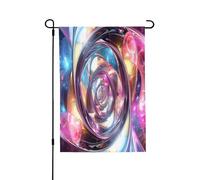Drapeaux de jardin pour l'extérieur - Drapeaux de jardin colorés à vortex fractal, parfaits pour Pâques et décoration extérieure, drapeaux de printemps tous temps