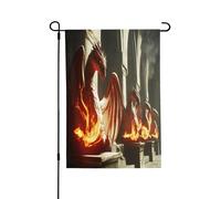Drapeaux de jardin pour l'extérieur - Drapeaux de jardin fantastiques avec dragon de feu, parfaits pour Pâques et décoration extérieure, drapeaux de printemps tous temps