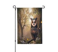 Drapeaux de jardin pour l'extérieur - Drapeaux de jardin mignons en forme de chouette vibrants, parfaits pour Pâques et décoration extérieure, drapeaux de printemps toutes saisons