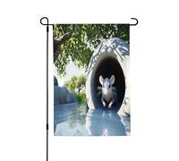 Drapeaux de jardin pour l'extérieur - Drapeaux de jardin mignons en forme de souris, parfaits pour Pâques et décoration extérieure, drapeaux de printemps tous temps