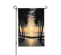 Drapeaux de jardin pour l'extérieur - Drapeaux de palmiers sur la plage, parfaits pour Pâques et décoration extérieure, drapeaux de printemps tous temps