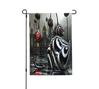 Drapeaux de jardin pour l'extérieur - Géométrie déroutante, drapeaux de cour vibrants, parfaits pour Pâques et décoration extérieure, drapeaux de printemps tous temps