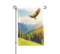 Drapeaux de jardin pour l'extérieur - Un aigle vole des drapeaux de jardin vibrants, parfaits pour Pâques et la décoration extérieure, drapeaux de printemps tous temps