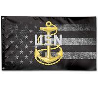 Drapeaux De Jardin Premier Maître De La Marine Américaine Drapeau Fierté Durable Drapeaus Décoratif Decoration Bannières Extérieure Pour Fête Défilé Balcon 90X152CM