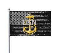 Drapeaux De Jardin Premier Maître Supérieur De La Marine Bannière Jardins Decoration Bannières Extérieure Couleurs Vives Drapeaus Décoratif Pour Défilé Balcon Fête 90X152CM