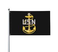 Drapeaux De Jardin Premier Maître Supérieur De La Marine Bannières Extérieure Durable Drapeaus Décoratif Imperméabiliser Bannière Jardins Pour Célébrations Festivals Défilé 90X152CM