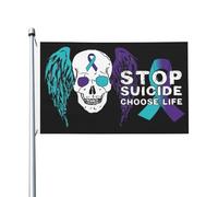 Drapeaux De Jardin Prévenir Le Suicide Choisir La Vie Sensibilisation Au Suicide Bannière Jardins Durable Drapeau Fierté Imperméabiliser Drapeaus Décoratif Pour Festivals Balcon Fête 90X150CM