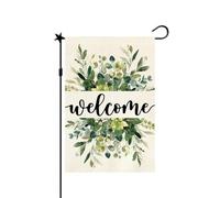 Drapeaux de jardin printaniers en lin imprimé recto verso - Thèmes printemps et été avec fleurs et animaux, 30,5 x 45,7 cm, décoration extérieure pour les fêtes, la maison et le jardin.(04)