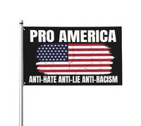 Drapeaux de jardin pro-américains contre la haine, les mensonges et le racisme, bannière de décoration extérieure pour pelouse « Anti 47 » (3 x 5 pieds).