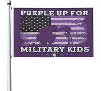 Drapeaux De Jardin Purple Up Military Kids Mois Des Enfants Militaires Drapeau Fierté Decoration Drapeaus Décoratif Couleurs Vives Bannières Extérieure Pour Festivals Fête Défilé 90X152CM