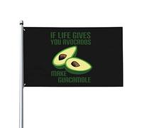Drapeaux De Jardin Quand La Vie Vous Donne Des Avocats, Faites Du Guacamole Bannière Jardins Imperméabiliser Bannières Extérieure Résistant Drapeaus Décoratif Pour Festivals Défilé 90X152CM