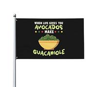 Drapeaux De Jardin Quand La Vie Vous Donne Des Avocats, Faites Du Guacamole Bannières Extérieure Résistant Drapeaus Décoratif Durable Bannière Jardins Pour Balcon Défilé Festivals 90X152CM