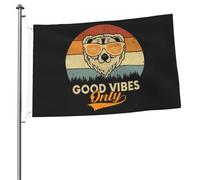 Drapeaux De Jardin Que Des Bonnes Ondes Uv Fade Résistant Décoration De Jardin Double Face Bannière Décorative Pour Patio Intérieur Porche 3X5 Ft