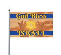 Drapeaux De Jardin Que Dieu Bénisse Israël. Je Suis Solidaire D'Israël. Drapeau Fierté Résistant Drapeaus Décoratif Durable Bannière Jardins Pour Balcon Défilé Fête 90X150Cm