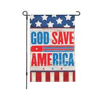 Drapeaux De Jardin Que Dieu Sauve L'Amérique Toutes Les Saisons Pelouse Drapeaux Premium Drapeau Extérieur Pour Célébrations Ferme 30X45Cm