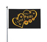 Drapeaux De Jardin Quelle Chance D'Être Appelée Nana Cœur De Tournesol Drapeau Fierté Decoration Drapeaus Décoratif Résistant Bannières Extérieure Pour Défilé Fête Balcon 90X150CM