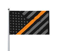 Drapeaux De Jardin Recherche Et Sauvetage Thin Line American Bannière Jardins Imperméabiliser Bannières Extérieure Durable Drapeaus Décoratif Pour Célébrations Défilé Balcon 90X152CM