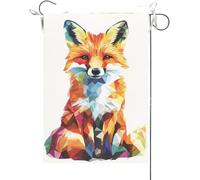 Drapeaux De Jardin Renard, Bienvenue Aux Amoureux Des Animaux Bannières Extérieure Imperméabiliser Drapeau Fierté Couleurs Vives Bannière Jardins Pour Célébrations Défilé Balcon 30X45CM