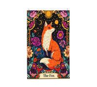 Drapeaux de jardin Renard Mystique pour extérieur, en polyester lavable, double face, à suspendre pour la décoration de jardin et de fêtes, 90 x 150 cm.