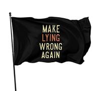 Drapeaux De Jardin Rendre Le Mensonge À Nouveau Antipolitique Bannière Jardins Imperméabiliser Bannières Extérieure Decoration Drapeaus Décoratif Pour Balcon Célébrations Défilé 90X152CM