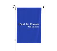Drapeaux de jardin Repose en puissance Charlie Kirk 12"x18" Bannière double face sans mât
